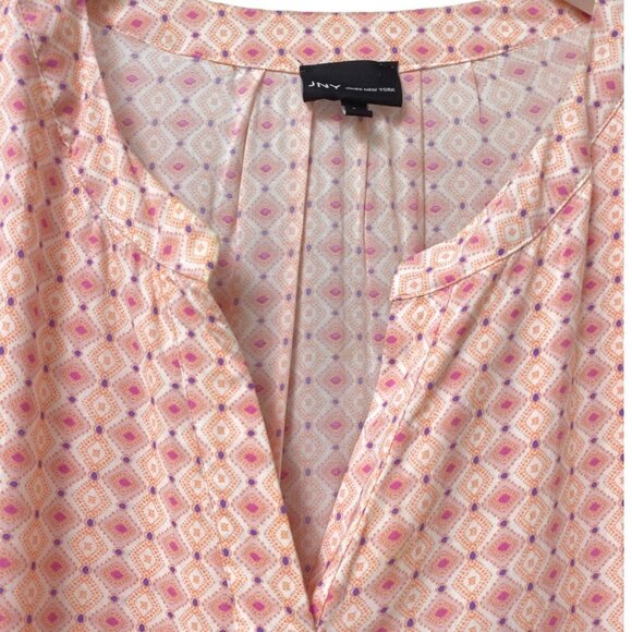 JONES NEW YORK Women Plus Size Blouse Blouse Rayon Top Orange Pink 3/4 Sleeve - Picture 6 of 12